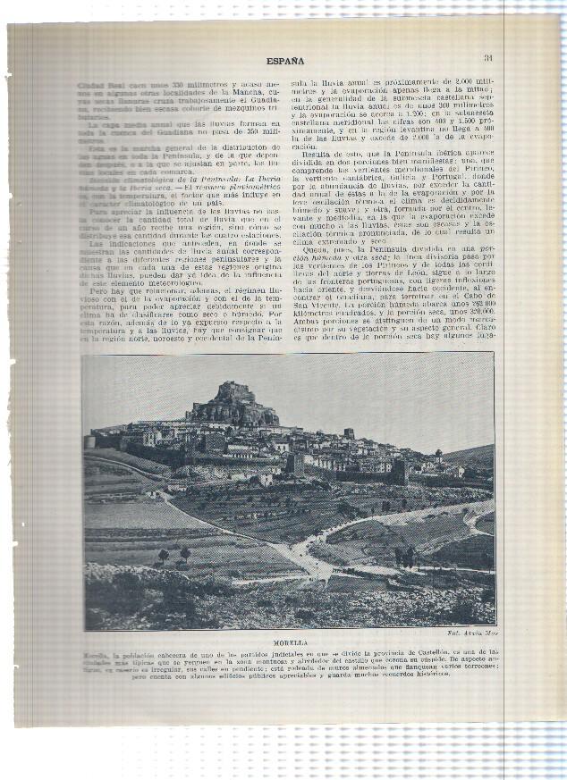 Lamina/sheet/feuille numerada 031/032: Morella en Castellon y La Falla de El Chorro en Malaga