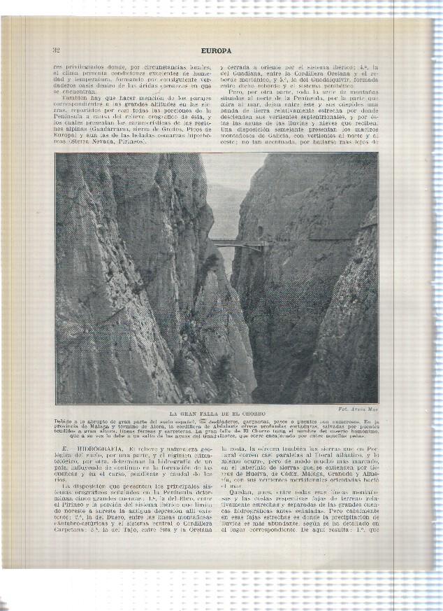 Lamina/sheet/feuille numerada 031/032: Morella en Castellon y La Falla de El Chorro en Malaga