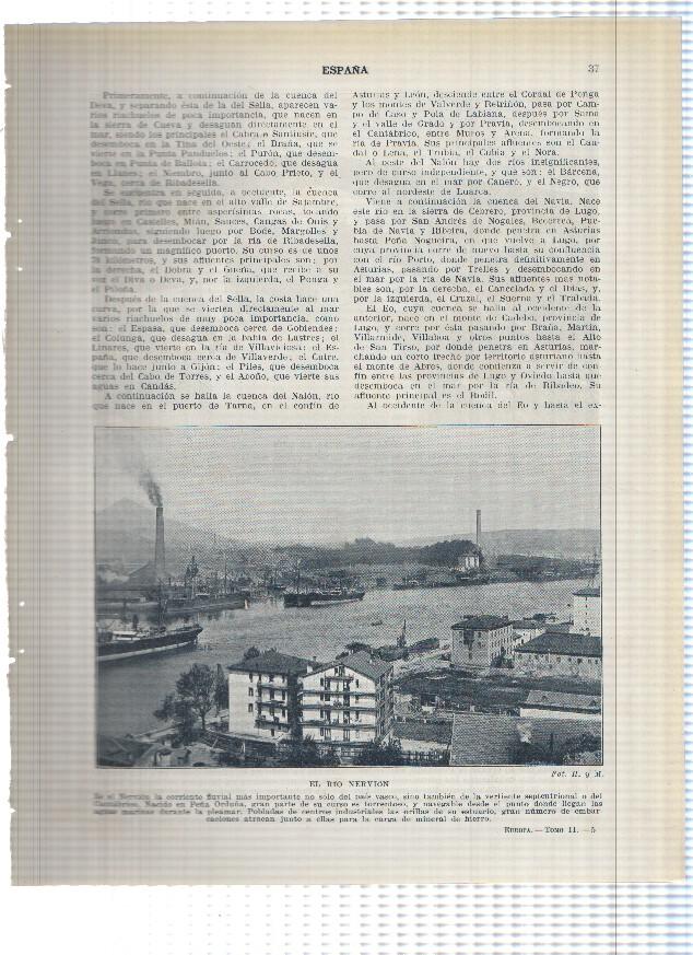 Lamina/sheet/feuille numerada 037/038: El rio Nervion y El sella en Cangas de Onis