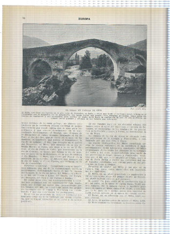 Lamina/sheet/feuille numerada 037/038: El rio Nervion y El sella en Cangas de Onis
