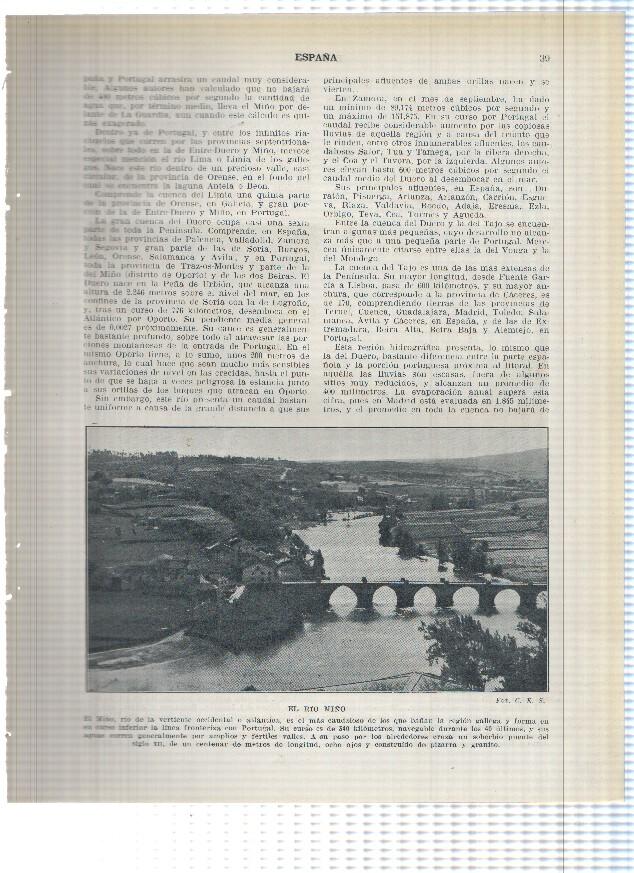 Lamina/sheet/feuille numerada 039/040: El rio Miño y el rio duero en Soria