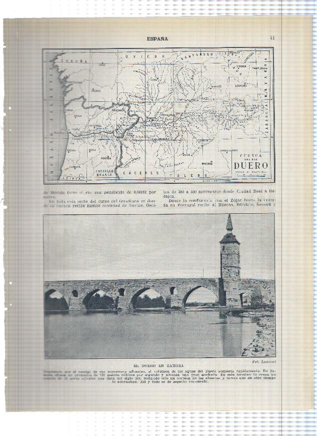 Lamina/sheet/feuille numerada 041/042: Cuenca del Rio Duero, El Duero en Zamora y El Tormes en Salamanca