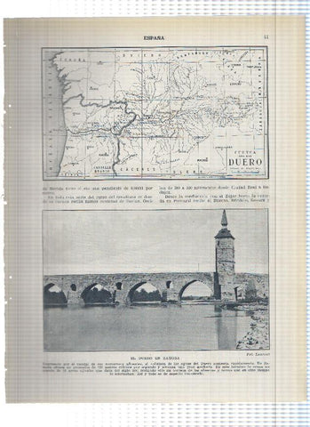 Lamina/sheet/feuille numerada 041/042: Cuenca del Rio Duero, El Duero en Zamora y El Tormes en Salamanca