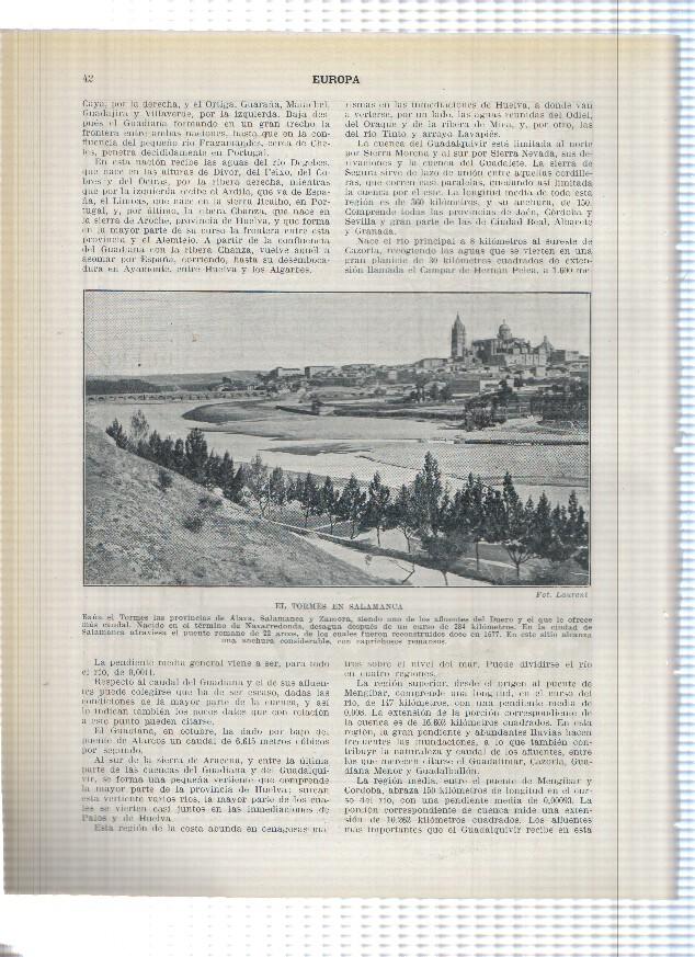 Lamina/sheet/feuille numerada 041/042: Cuenca del Rio Duero, El Duero en Zamora y El Tormes en Salamanca