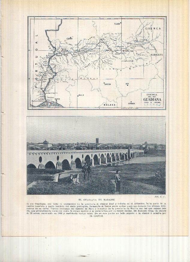 Lamina/sheet/feuille numerada 047/048: Cuenca del Rio Guadiana, El Guadiana en Badajoz y Cuenca del rio Guadalquivir y El guadalquivir en Cordoba 