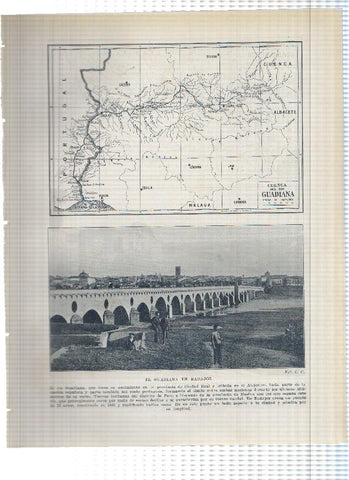 Lamina/sheet/feuille numerada 047/048: Cuenca del Rio Guadiana, El Guadiana en Badajoz y Cuenca del rio Guadalquivir y El guadalquivir en Cordoba 