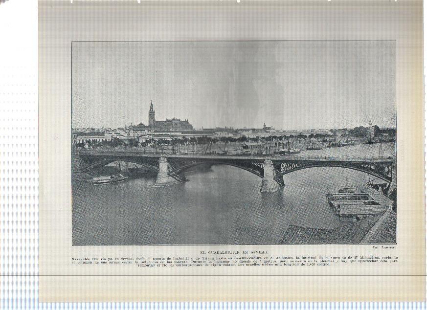 Lamina/sheet/feuille numerada 049/050: El rio Guadalquivir en Sevilla El rio Turia en Valencia