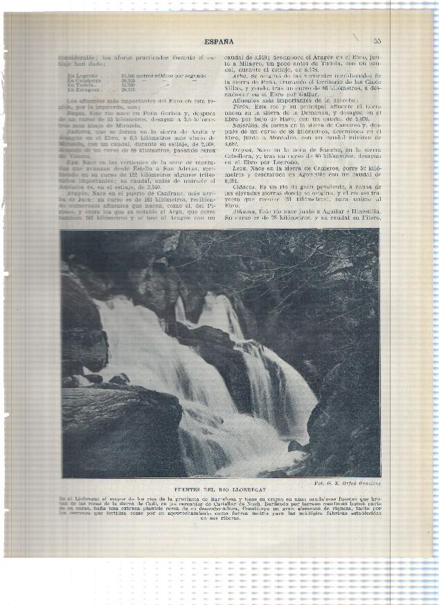Lamina/sheet/feuille numerada 055/056: Fuentes del rio Llobregat y Presa del Cairat