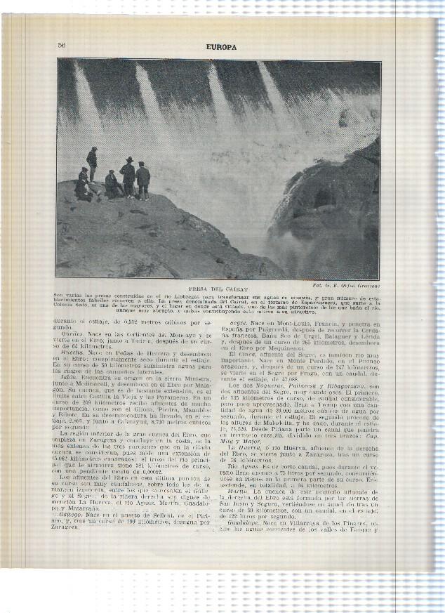 Lamina/sheet/feuille numerada 055/056: Fuentes del rio Llobregat y Presa del Cairat