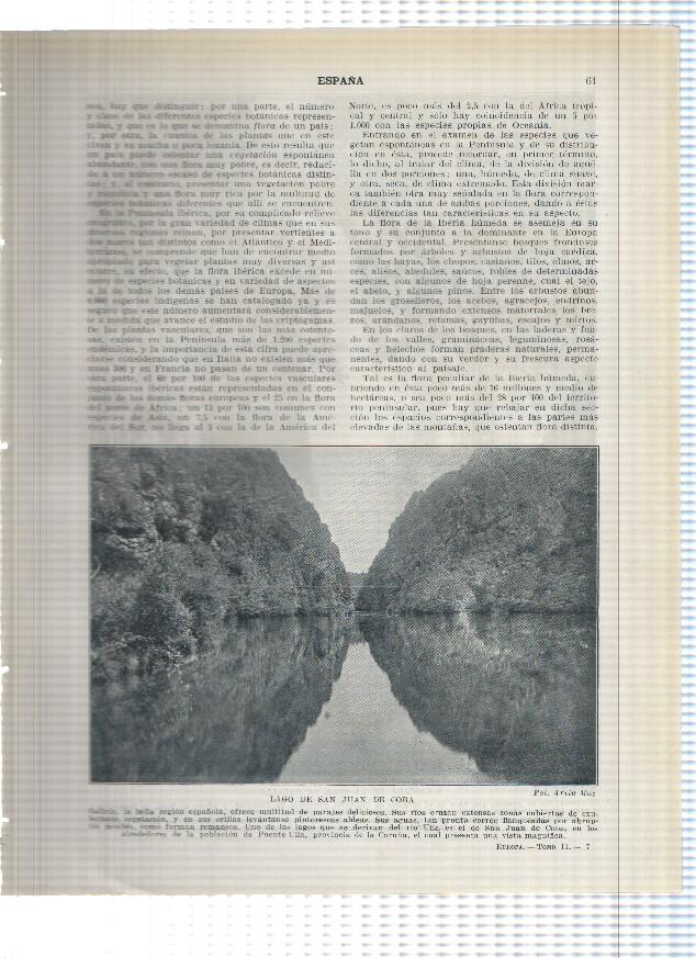 Lamina/sheet/feuille numerada 061/062:  Lago de San Juan de Coba en Galicia y Cascada de la cola de Caballo en Zaragoza