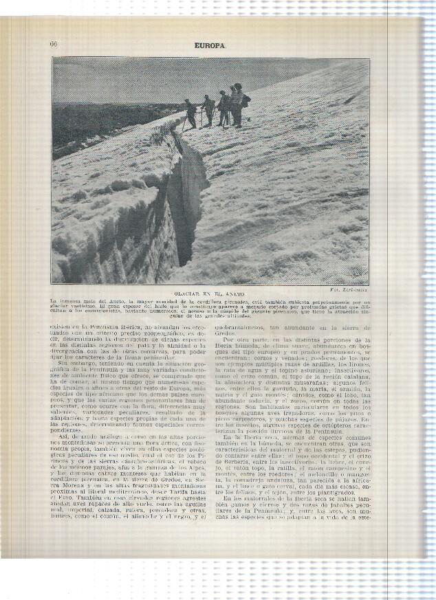 Lamina/sheet/feuille numerada 065/066:  El cilindro del Marbore en Huesca y Glaciar en el aneto