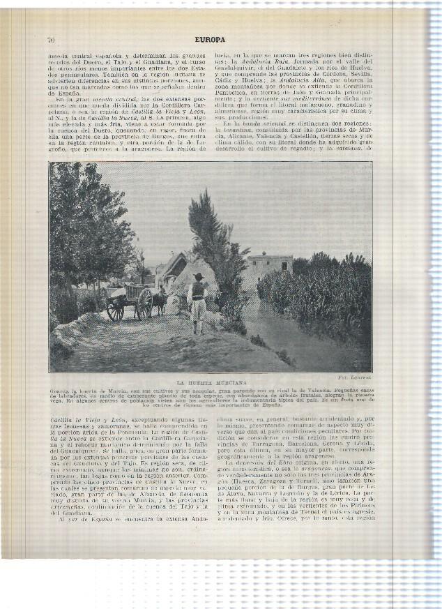 Lamina/sheet/feuille numerada 069/070: Vista de Jativa y La huerta murciana