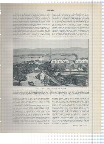 Lamina/sheet/feuille numerada 077/078: Vista del arsenal de El Ferrol y La ria de Vigo