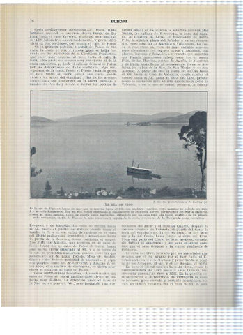 Lamina/sheet/feuille numerada 077/078: Vista del arsenal de El Ferrol y La ria de Vigo