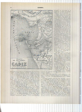 Lamina/sheet/feuille numerada 079/080: Vista de Vigo y Plano de la bahia de Cadiz