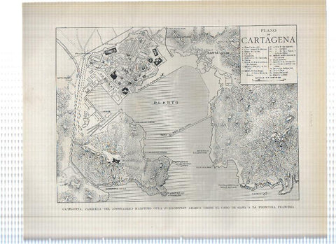 Lamina/sheet/feuille numerada 083/084: Puerto de Malaga y Plano de Cartagena