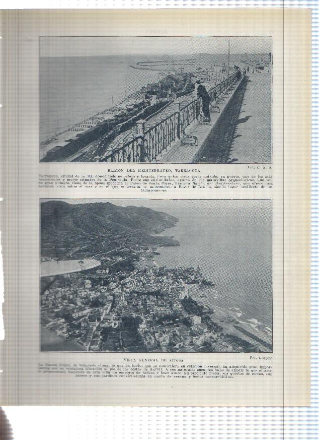 Lamina/sheet/feuille numerada 091/092: Balcon del Mediterraneo en Tarragona, Vista de Sitges y Playa de Garraf