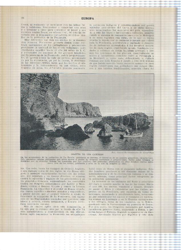 Lamina/sheet/feuille numerada 095/096: Playa de Santa Cristina en Blanes, la Costa Brava y Isoletes de les cambres