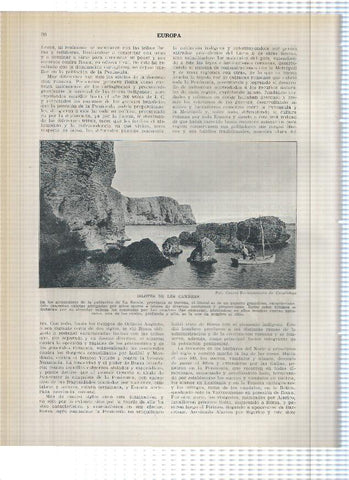 Lamina/sheet/feuille numerada 095/096: Playa de Santa Cristina en Blanes, la Costa Brava y Isoletes de les cambres
