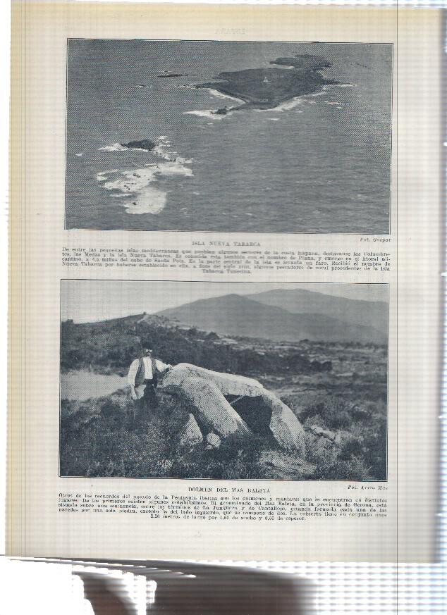 Lamina/sheet/feuille numerada 103/104: Poblacion de España en 1926 y Isla nueva Tabarca y Dolmen de Mas Baleta