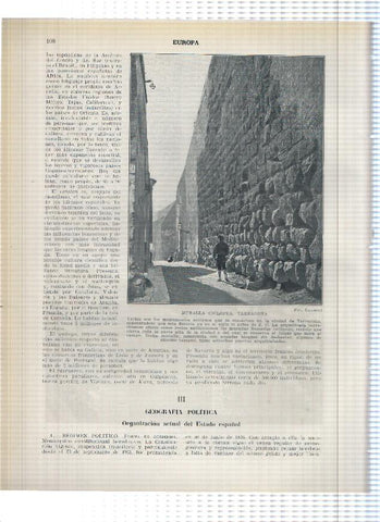 Lamina/sheet/feuille numerada 107/108: Ruinas de Italica y Muralla ciclopea en Tarragona