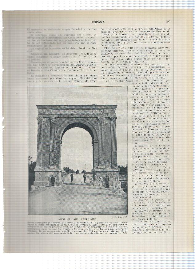 Lamina/sheet/feuille numerada 109/110: Arco de Bara en Tarragona y Acueducto Romano de Segovia
