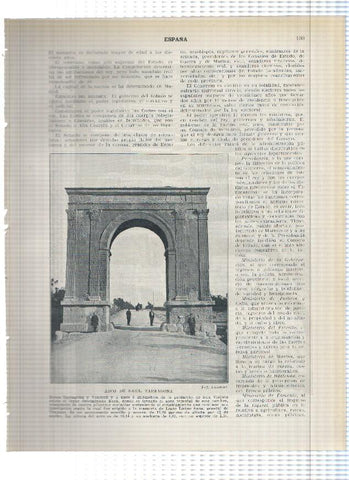 Lamina/sheet/feuille numerada 109/110: Arco de Bara en Tarragona y Acueducto Romano de Segovia