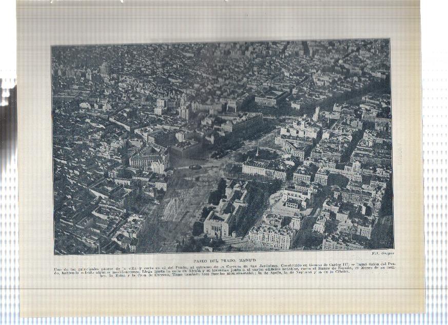 Lamina/sheet/feuille numerada 121/122: Paseo del Prado y Avenida de Peñalver de Madrid