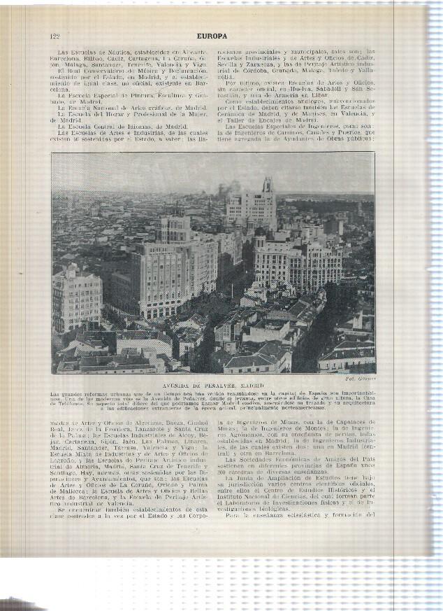 Lamina/sheet/feuille numerada 121/122: Paseo del Prado y Avenida de Peñalver de Madrid