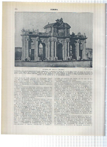 Lamina/sheet/feuille numerada 123/124: Barrio de Salamanca y Puerta de Alcala de Madrid
