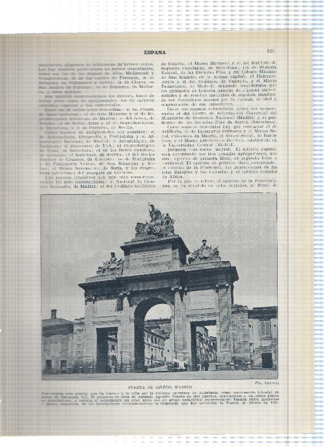 Lamina/sheet/feuille numerada 125/126: Puerta de Toledo y Plaza Mayor de Madrid