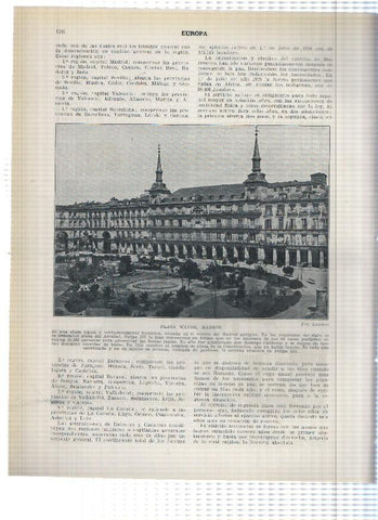 Lamina/sheet/feuille numerada 125/126: Puerta de Toledo y Plaza Mayor de Madrid
