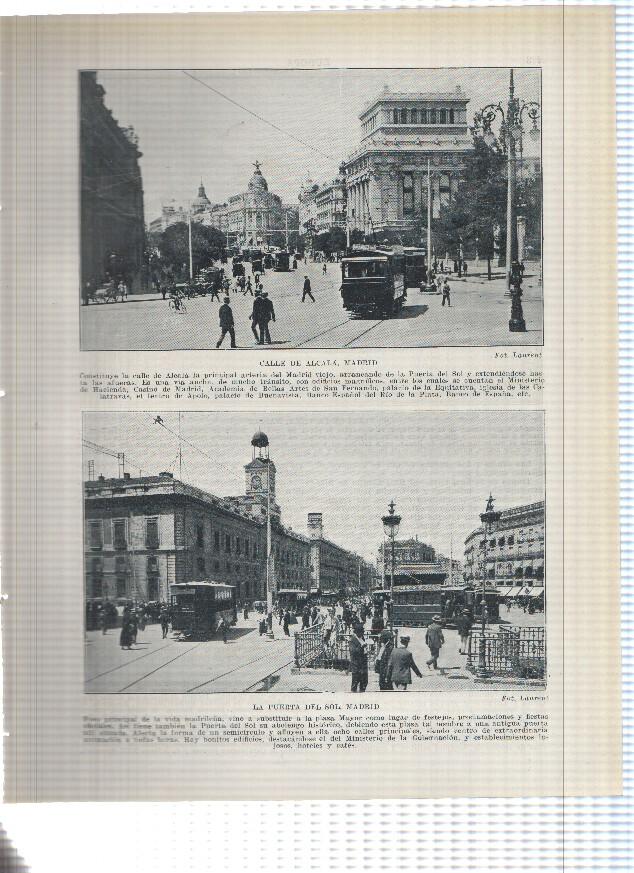 Lamina/sheet/feuille numerada 127/128: Calle de Alcala , Puerta del Sol y Plaza de la Villa de Madrid