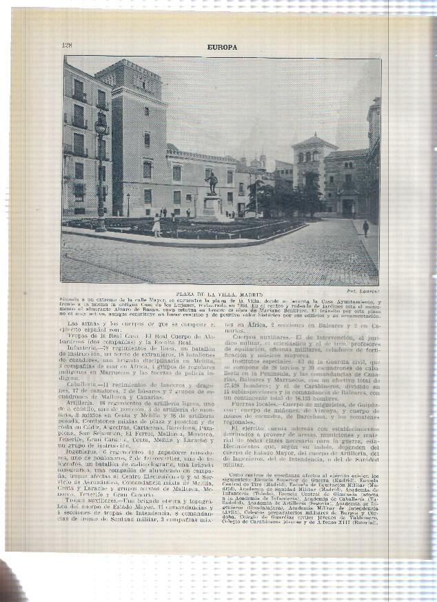 Lamina/sheet/feuille numerada 127/128: Calle de Alcala , Puerta del Sol y Plaza de la Villa de Madrid