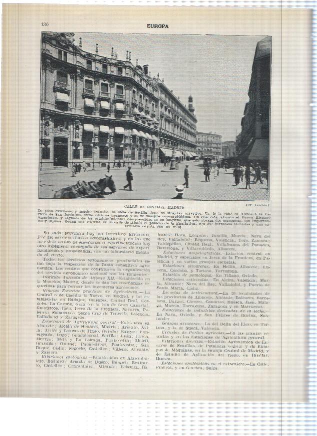 Lamina/sheet/feuille numerada 129/130: Listado de apostaderos, comandancias y ayudantias de la Marina en 1926 y calle de Sevilla en Madrid 