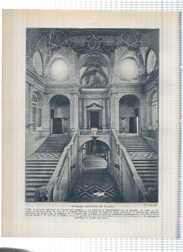 Lamina/sheet/feuille numerada 131/132: Palacio Real  y escalera principal del palacio en Madrid