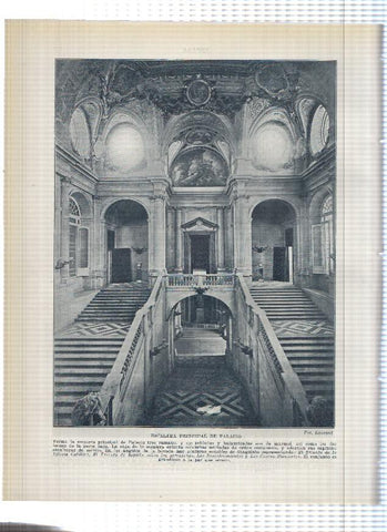 Lamina/sheet/feuille numerada 131/132: Palacio Real  y escalera principal del palacio en Madrid