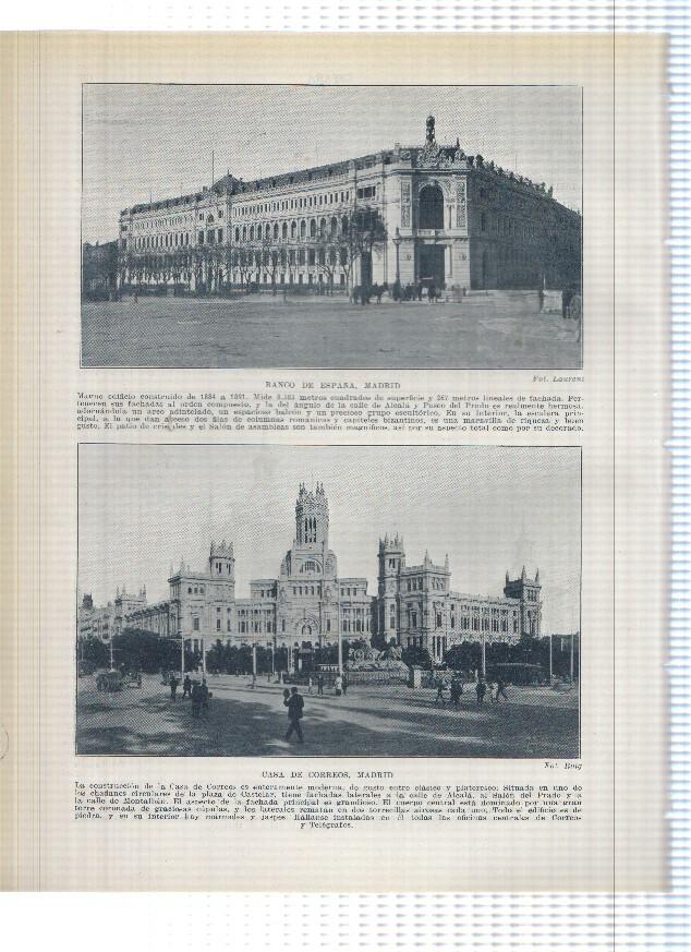 Lamina/sheet/feuille numerada 137/138: Ayuntamiento , Banco de España y casa de Correos en Madrid