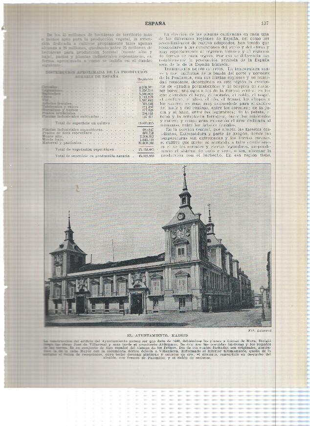 Lamina/sheet/feuille numerada 137/138: Ayuntamiento , Banco de España y casa de Correos en Madrid
