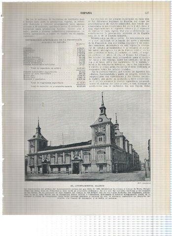 Lamina/sheet/feuille numerada 137/138: Ayuntamiento , Banco de España y casa de Correos en Madrid
