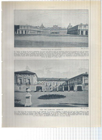 Lamina/sheet/feuille numerada 145/146:  Palacio Real y Casa del labrador  en Aranjuez y Palacio Real de San Ildefonso