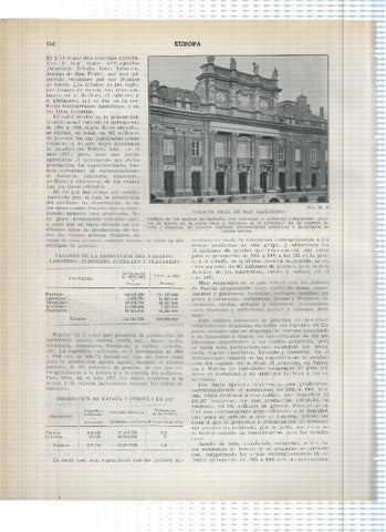 Lamina/sheet/feuille numerada 145/146:  Palacio Real y Casa del labrador  en Aranjuez y Palacio Real de San Ildefonso