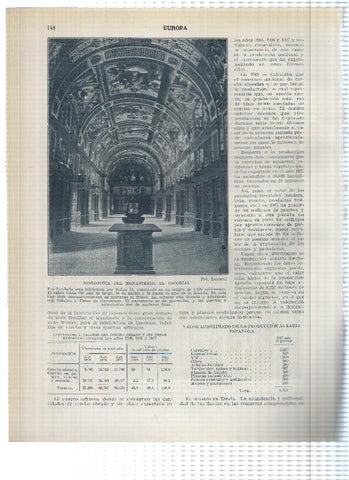 Lamina/sheet/feuille numerada 147/148:  Patio de los Reyes y Biblioteca del Monasterio de El Escorial