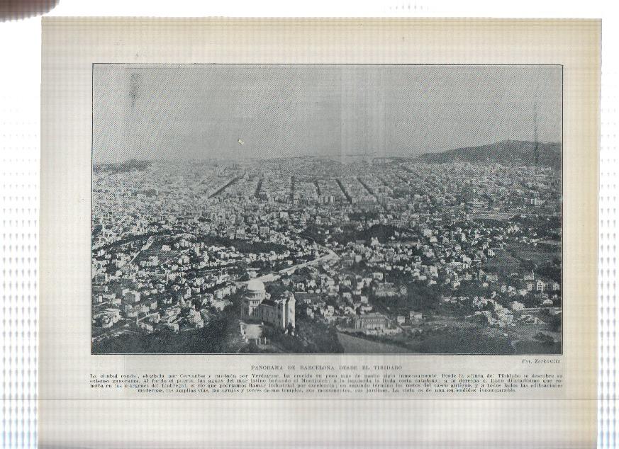 Lamina/sheet/feuille numerada 149/150:  Salas Capitulares y Coro de la Iglesia del Monasterio El Escorial y Barcelona desde el Tibidabo