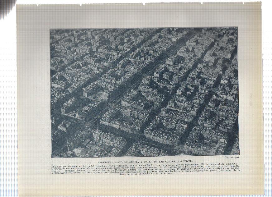 Lamina/sheet/feuille numerada 153/154:  Vista Paseo Gracia y ensanche de Barcelona  y del Puerto de Barcelona