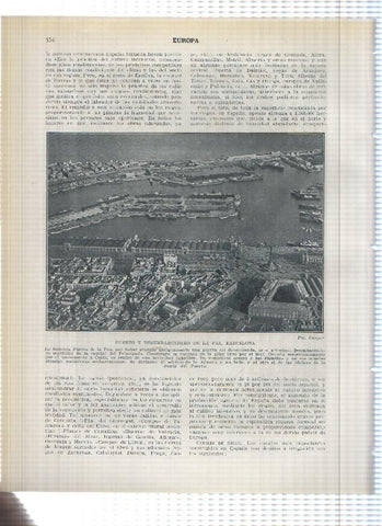 Lamina/sheet/feuille numerada 153/154:  Vista Paseo Gracia y ensanche de Barcelona  y del Puerto de Barcelona