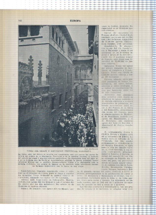 Lamina/sheet/feuille numerada 159/160:  Salon de San Juan, Arco de Triunfo, Ayuntamiento y calle del obispo de Barcelona 