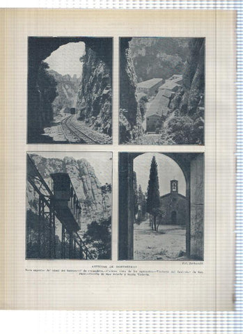 Lamina/sheet/feuille numerada 171/172: Diversas vistas de Montserrat, Barcelona 