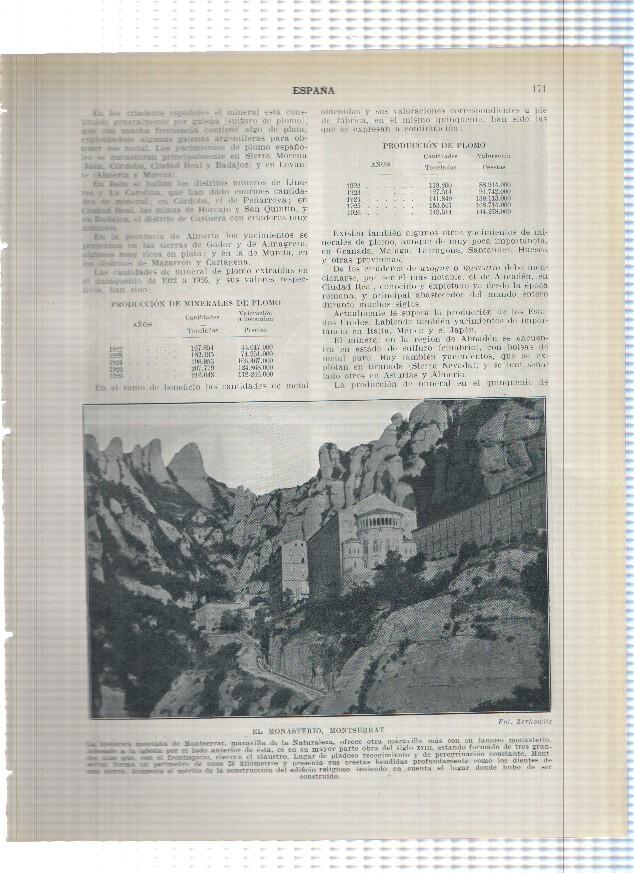 Lamina/sheet/feuille numerada 171/172: Diversas vistas de Montserrat, Barcelona 