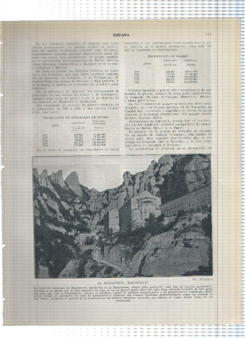 Lamina/sheet/feuille numerada 171/172: Diversas vistas de Montserrat, Barcelona 